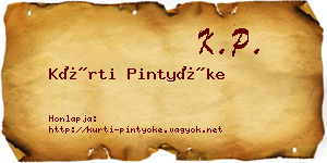 Kürti Pintyőke névjegykártya